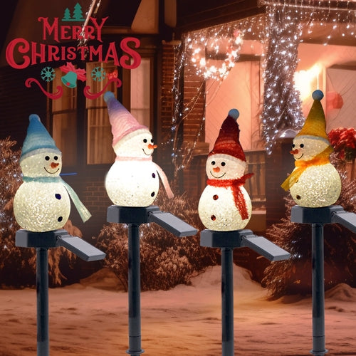 Solar Snowman Outdoor Stake Light – Christmas Lawn Decoration