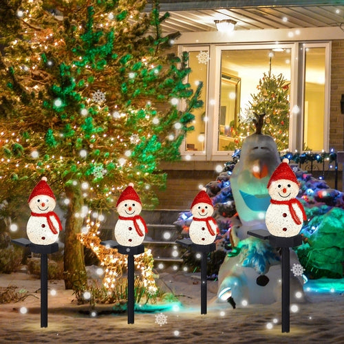 Solar Snowman Outdoor Stake Light – Christmas Lawn Decoration