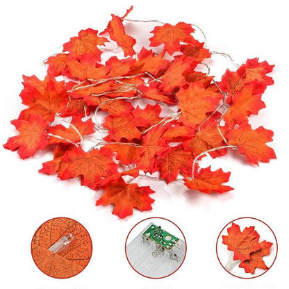 15ft Maple Leaf String Lights - Warm Lighting