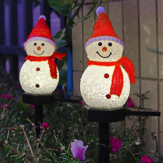 Solar Snowman Outdoor Stake Light – Christmas Lawn Decoration