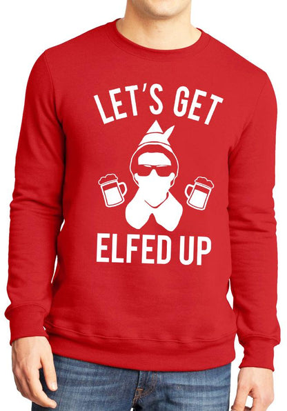 LET'S GET ELFED UP Unisex Christmas Sweater – Beer Mugs Version