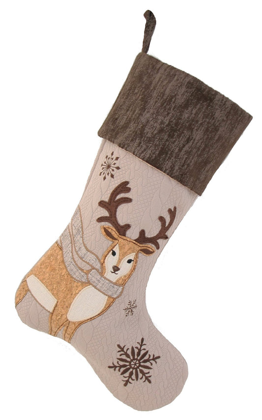 Cozy Reindeer Christmas Stocking – Festive Holiday Decor