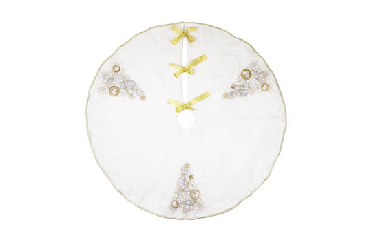 Ornament Tree Christmas Tree Skirt – 56-Inch Round