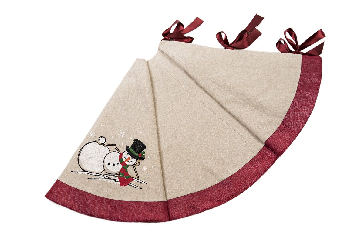 Jack Frost Snowman Tree Skirt – 56-Inch Round