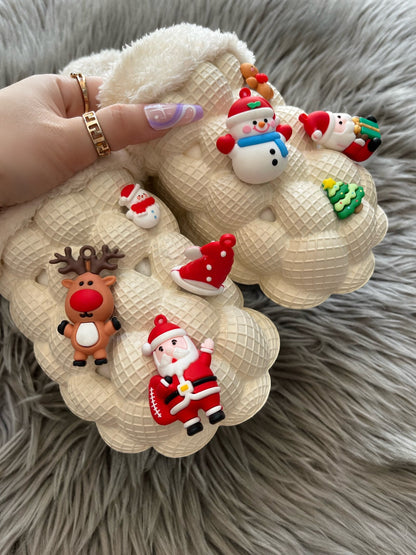 Christmas Bubble Slippers – Cozy Furry House Slides for the Holidays