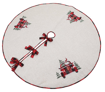 Santa Claus Riding on Car Tree Skirt – 56-Inch Round