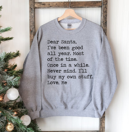 Dear Santa Christmas Sweatshirt – Unisex Crew Neck