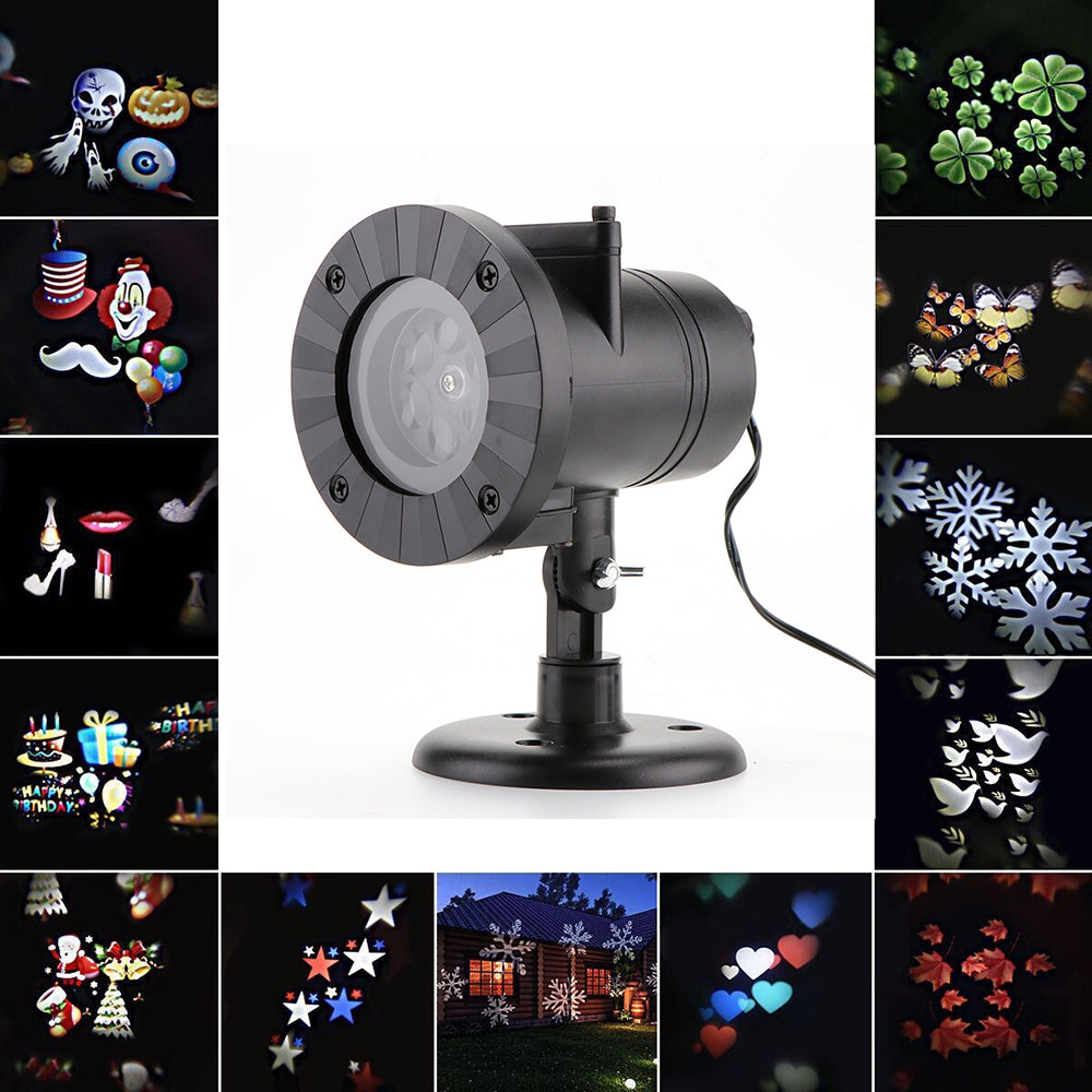 LED Christmas & Holiday Laser Projector Light – 12 Festive Patterns