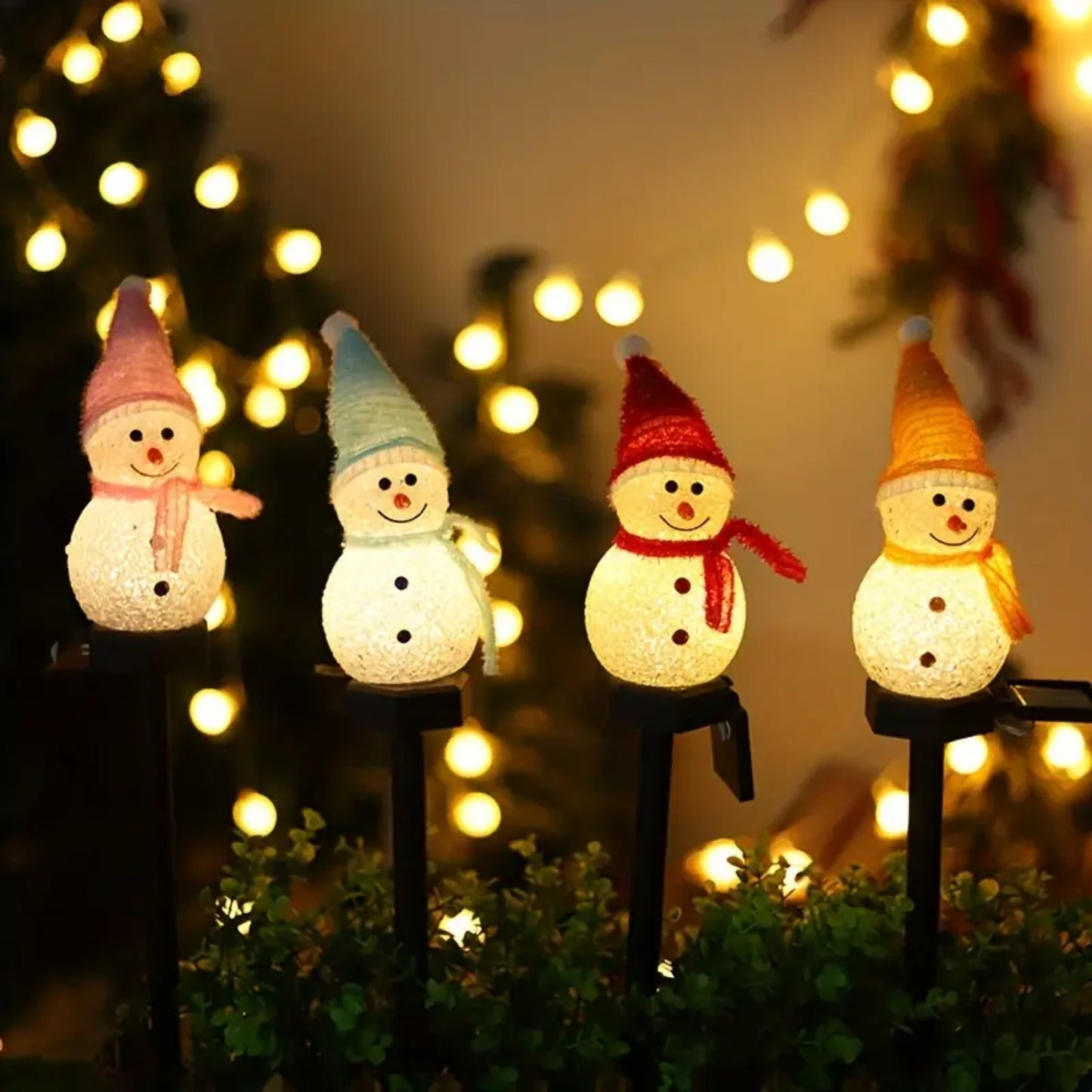 Solar Snowman Outdoor Stake Light – Christmas Lawn Decoration