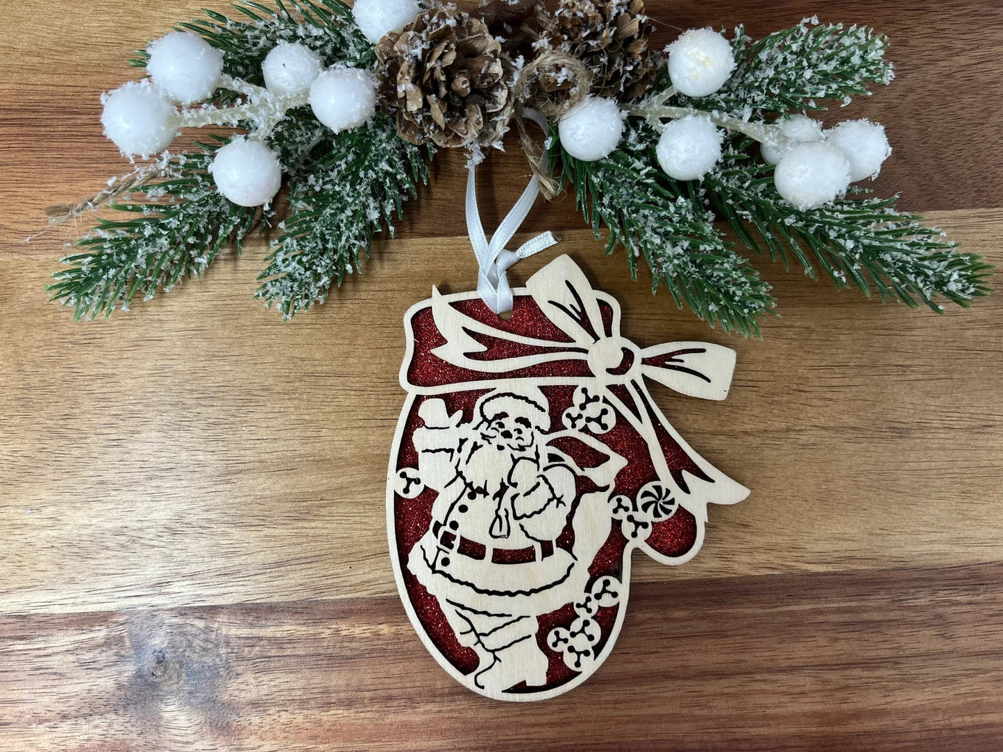 Santa Mitten Ornament