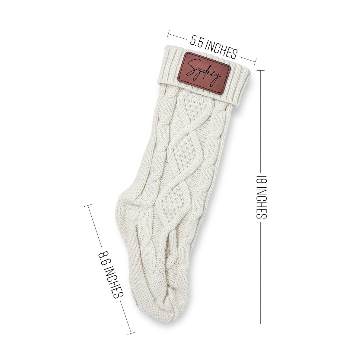 Personalized Christmas Stockings with Engraved Leather Patch