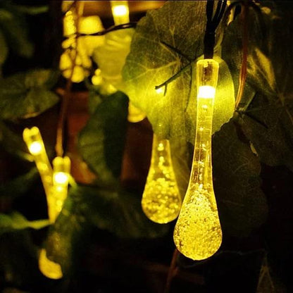 Twinkling Dew Drop Solar Lights – 20 LED Christmas Garden Decor