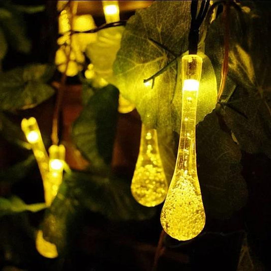 Twinkling Dew Drop Solar Lights – 20 LED Christmas Garden Decor