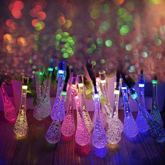 Twinkling Dew Drop Solar Lights – 20 LED Christmas Garden Decor