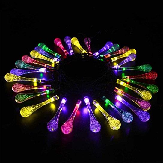 Twinkling Dew Drop Solar Lights – 20 LED Christmas Garden Decor